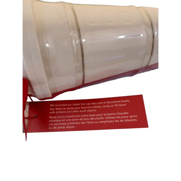 NWT New Starbucks Coffee White Ceramic Stacking Bowls Cups Set of 3 Gift - Picture 7 of 7